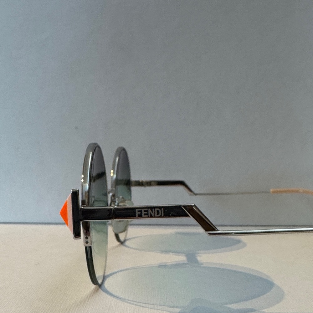 Fendi Round Gradient Sunglasses with Orange Accents - Picture 3 of 8